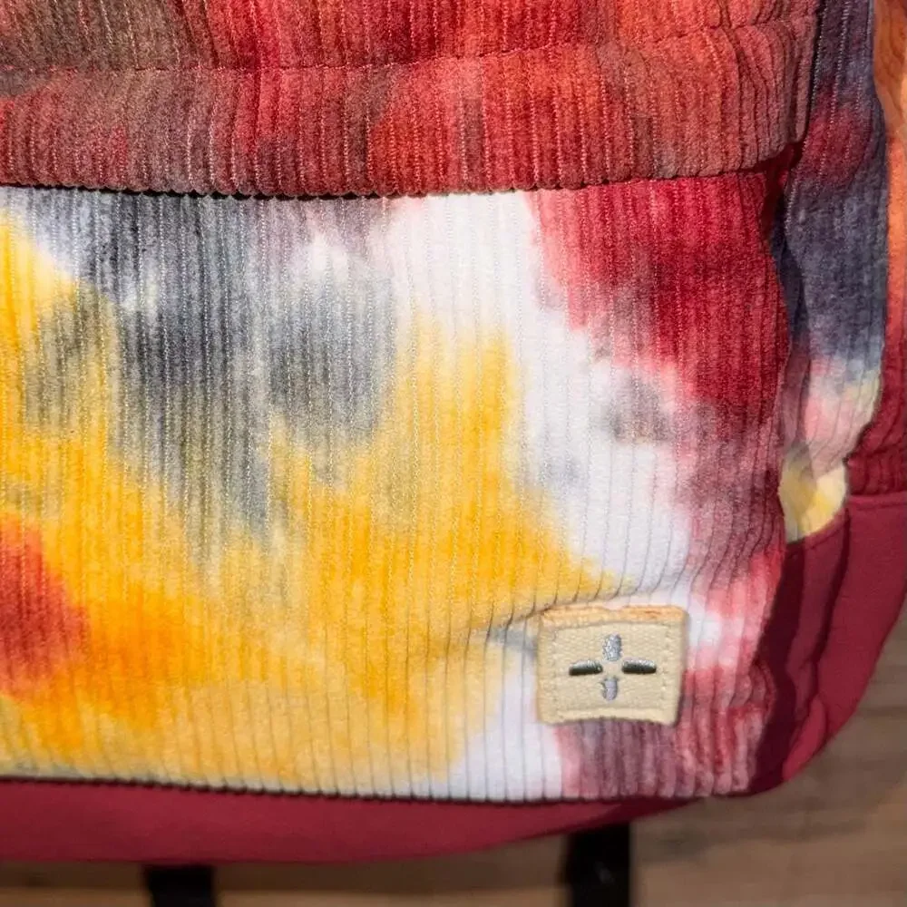 Sun + Stone Riley Tie-Dye Corduroy Backpack Red Multi